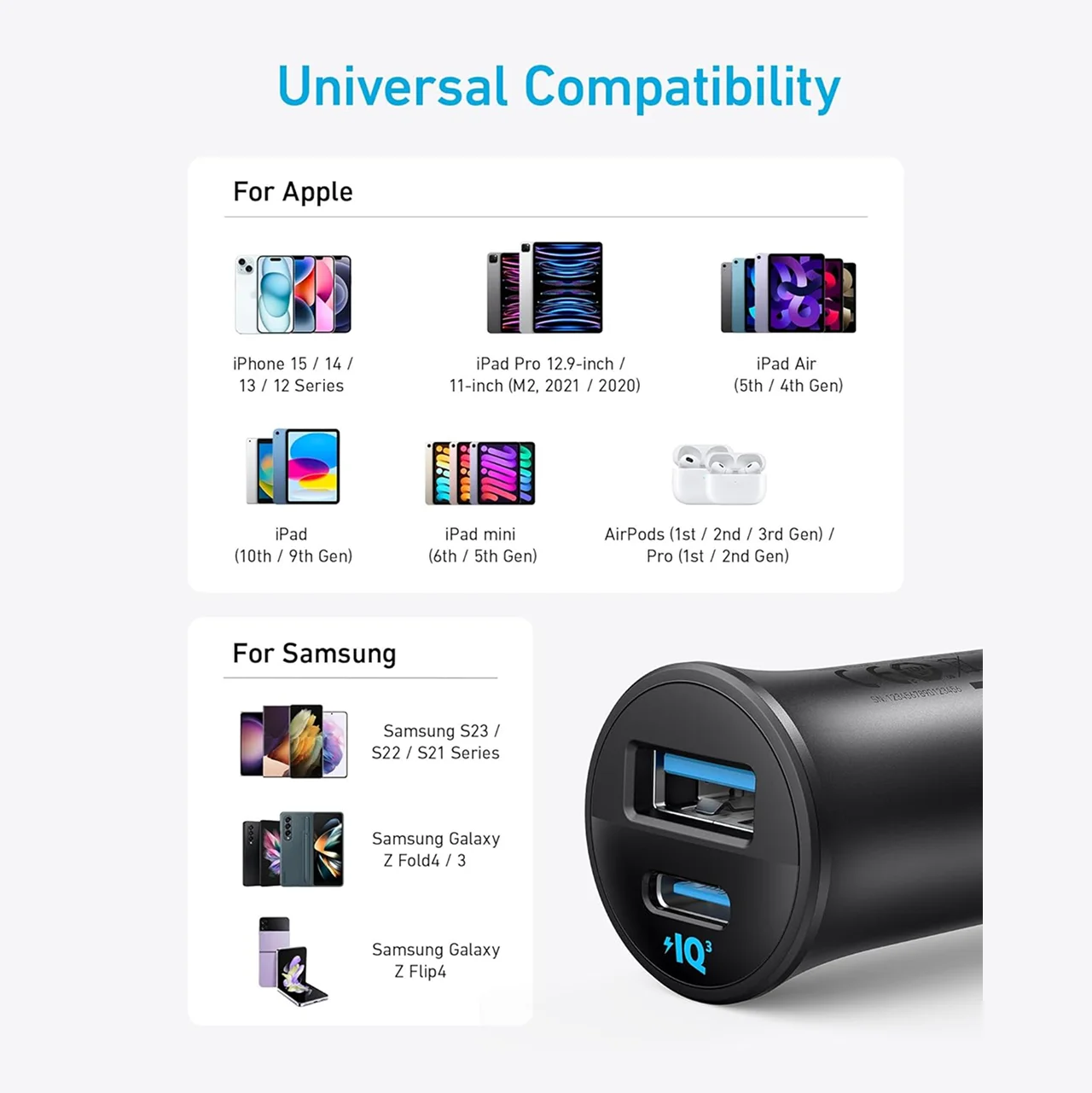 Anker Car Charger 30W 1C 1A - Black A2741H11