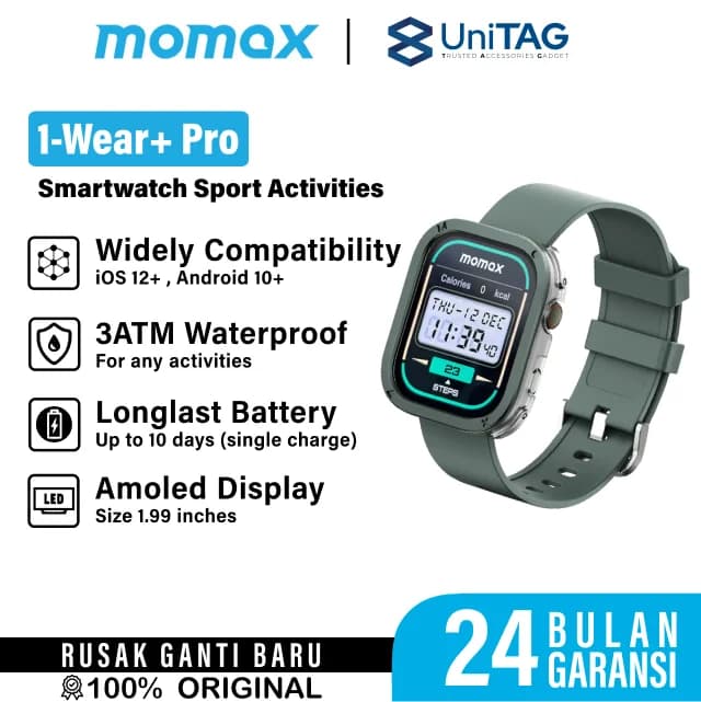 Momax Smart Watch 1-Wear+ - Green SW3SG