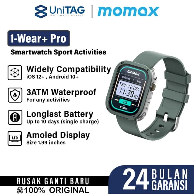 Momax Smart Watch 1-Wear+ - Green SW3SG
