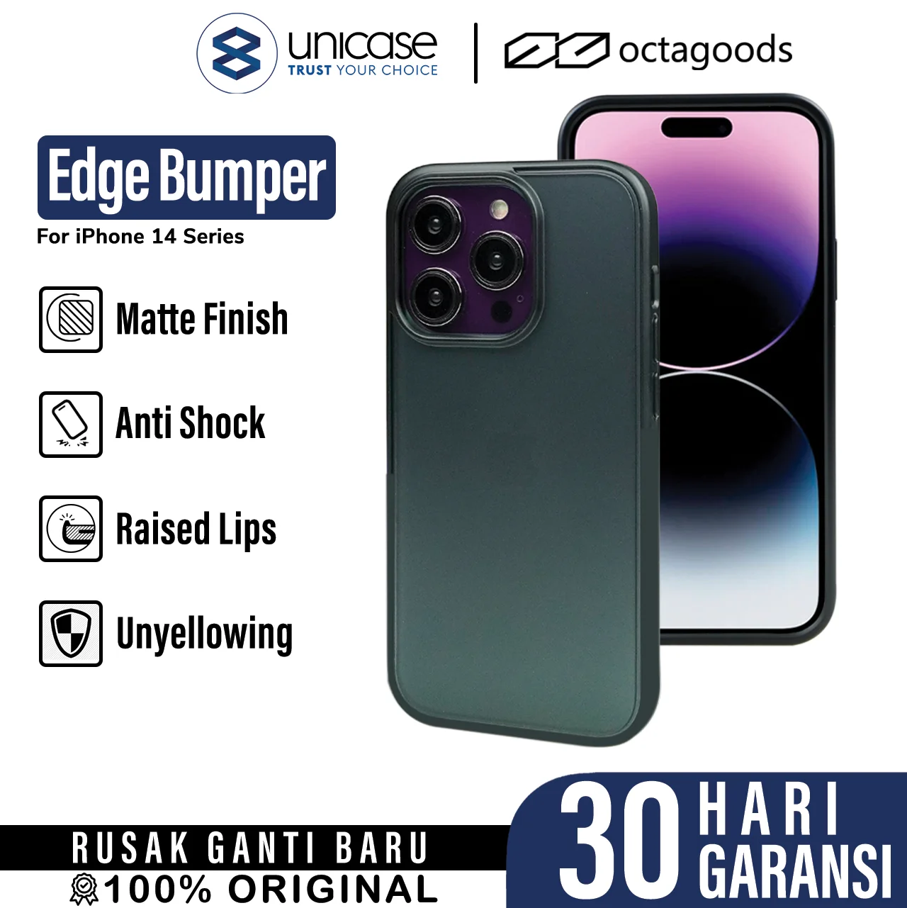 OCTA CASE - iPhone 14 Plus Edge Bumper- Black