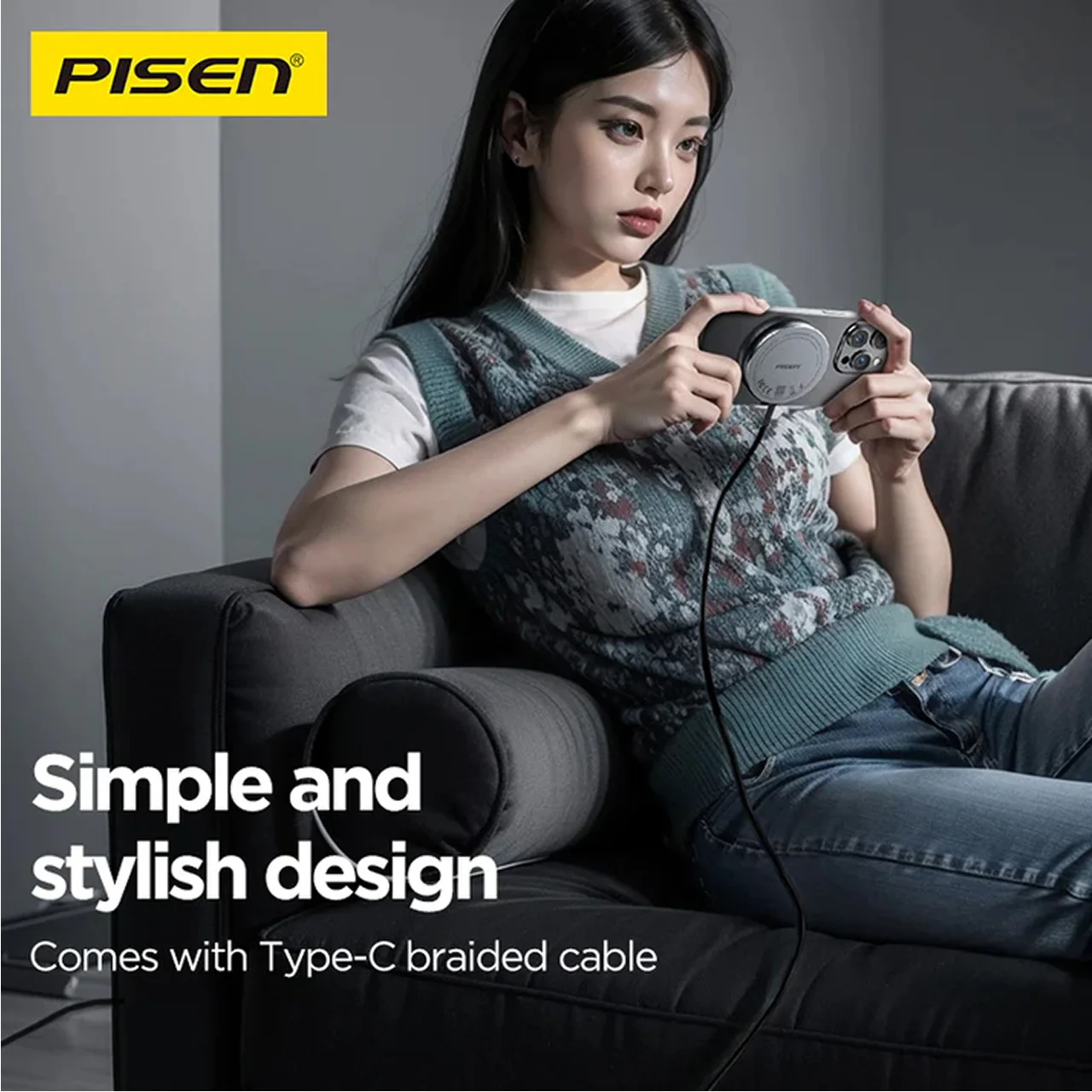 Pisen Wireless Charger Qi2 15W - Black TP-C56