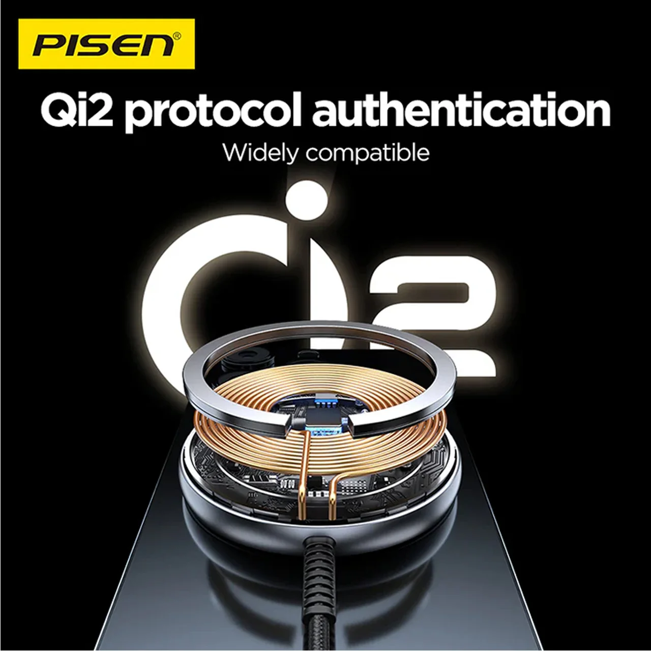 Pisen Wireless Charger Qi2 15W - Black TP-C56
