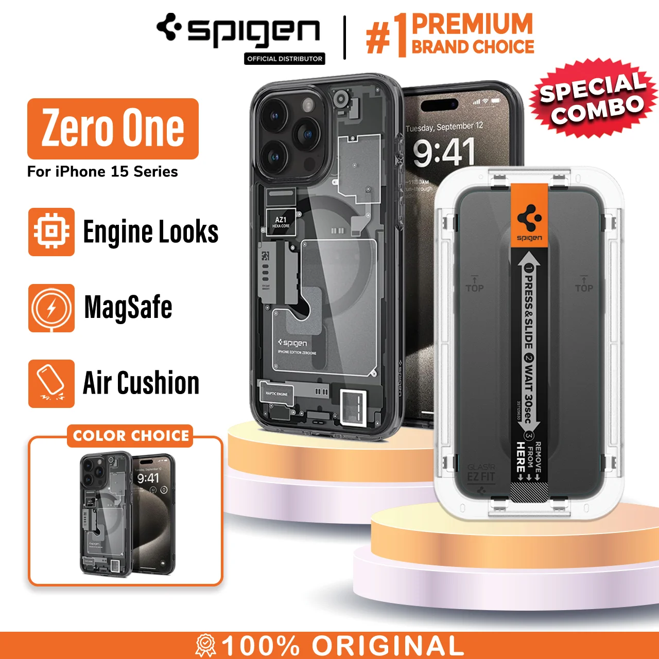 SPIGEN Zero OneBlack+EZFit 15 Pro