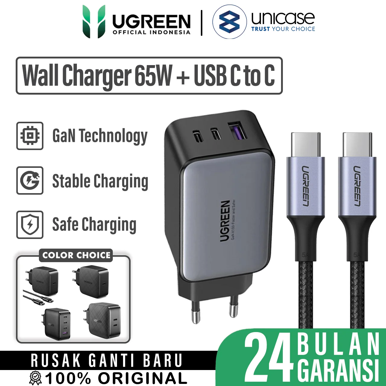 UGREEN CD244 White + Cable C to C 1m US316