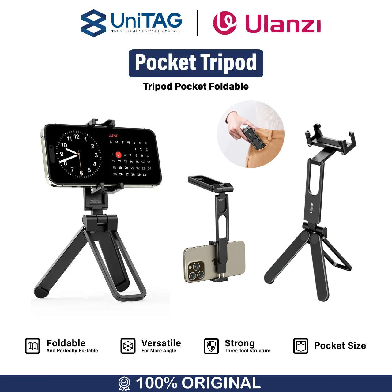 Ulanzi Tripod Pocket Foldable - Black MA26