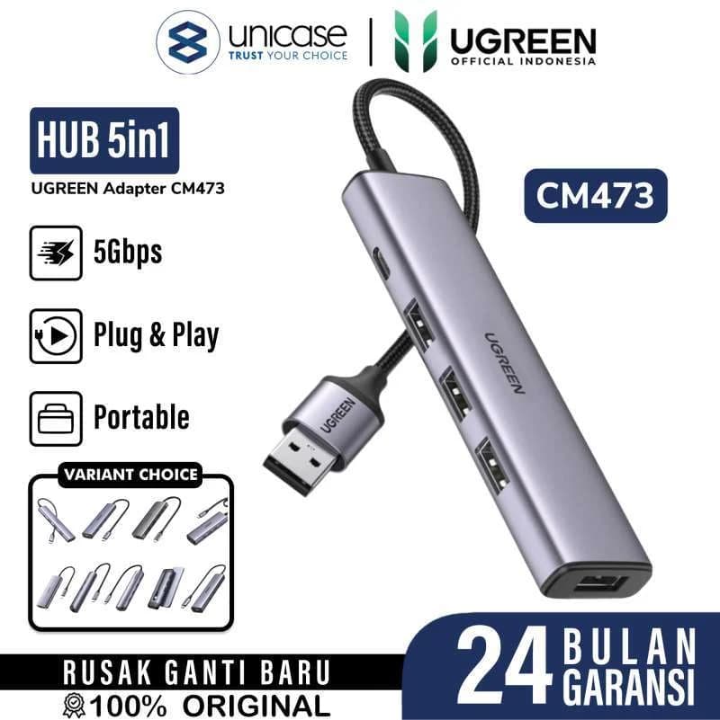 Adapter Converter HUB 5 in 1 UGREEN USB Type C PD 4K Laptop Macbook