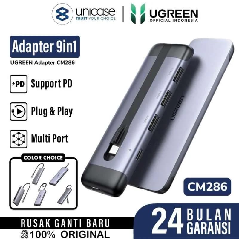 Adapter Converter HUB 9 in 1 UGREEN USB Type C PD HDMI 4K RJ45 Laptop