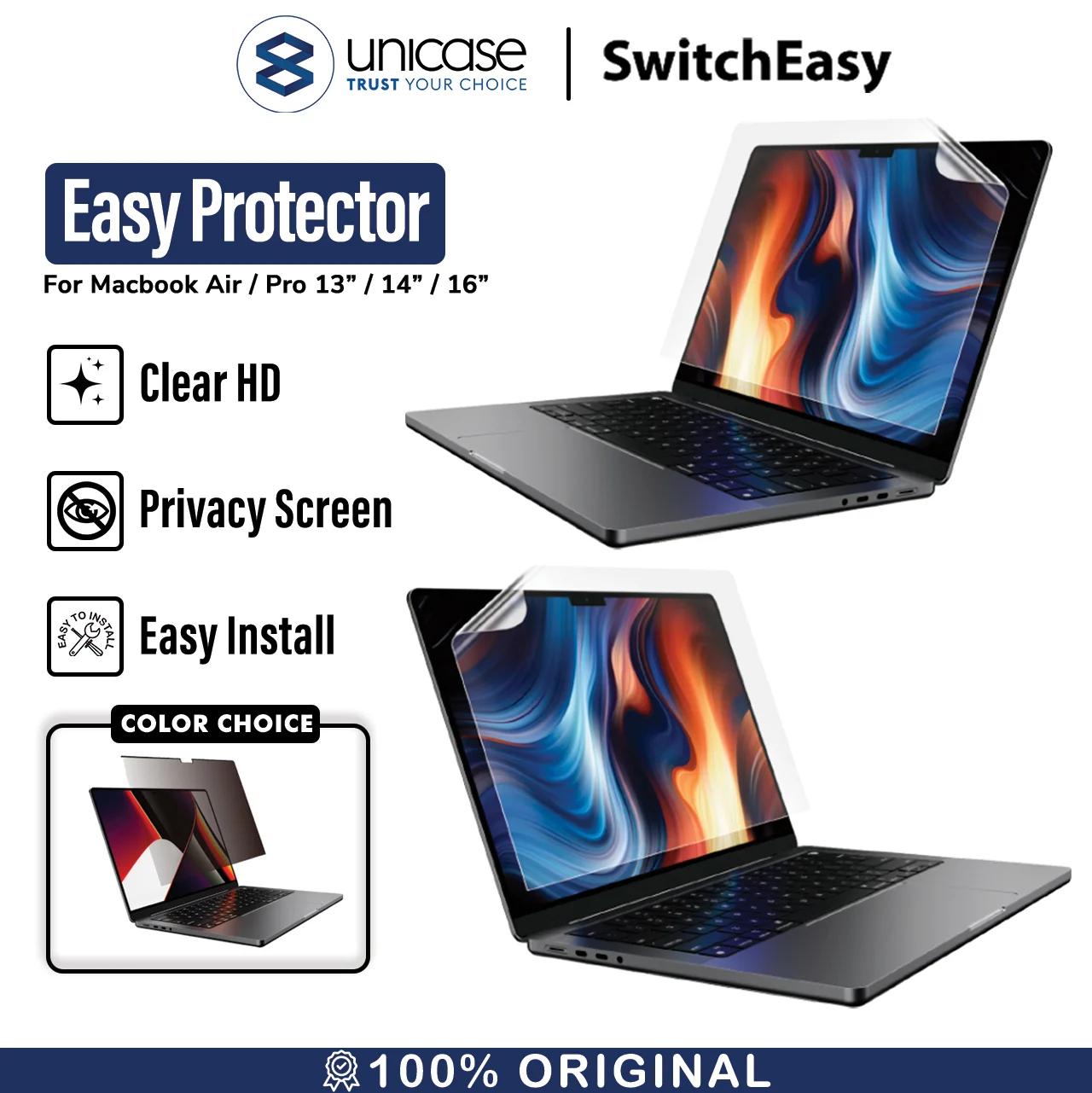 Anti Gores Screen Protector Macbook Air/Pro 13/14/16 inch SwitchEasy