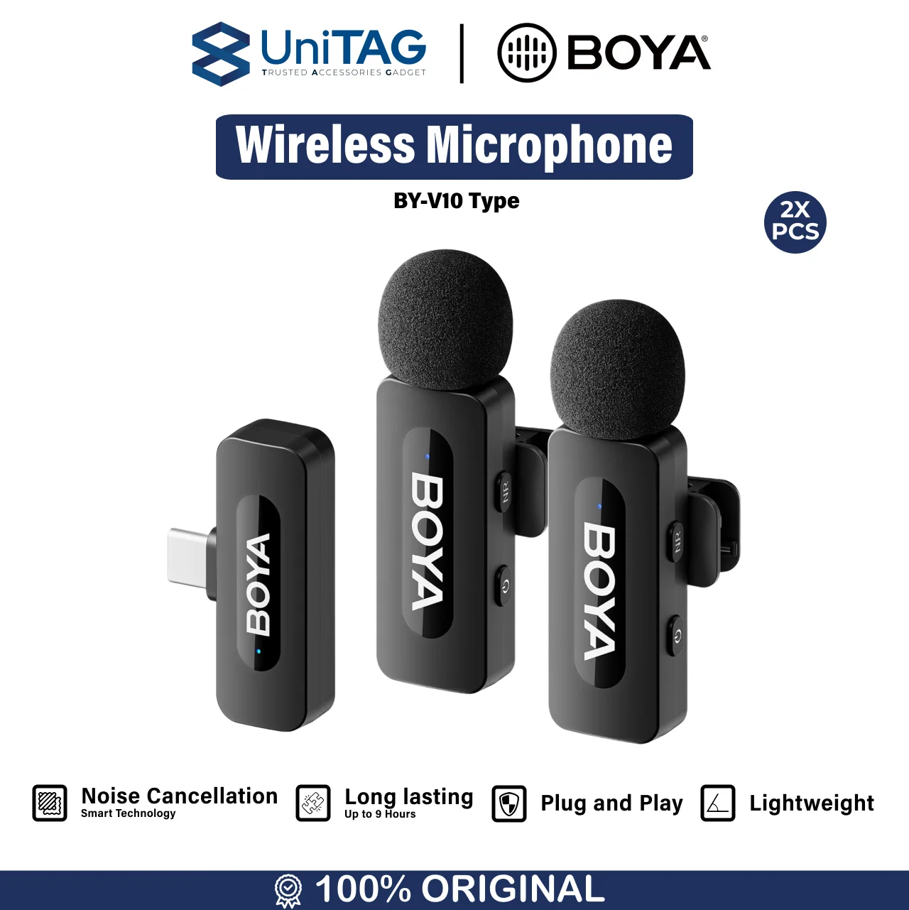 Boya Wireless Microphone 2 Transmitter BY-V20 Type C - Black BYV20-1