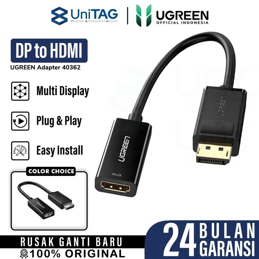 Cable Adapter Display Port /DP to HDMI UGREEN 4K 1080p Converter kabel