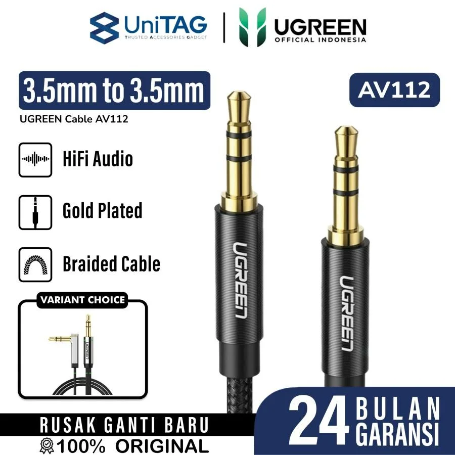 Cable AUX Stereo Sound UGREEN AUX Jack Audio 3.5mm Braided Nylon Kabel