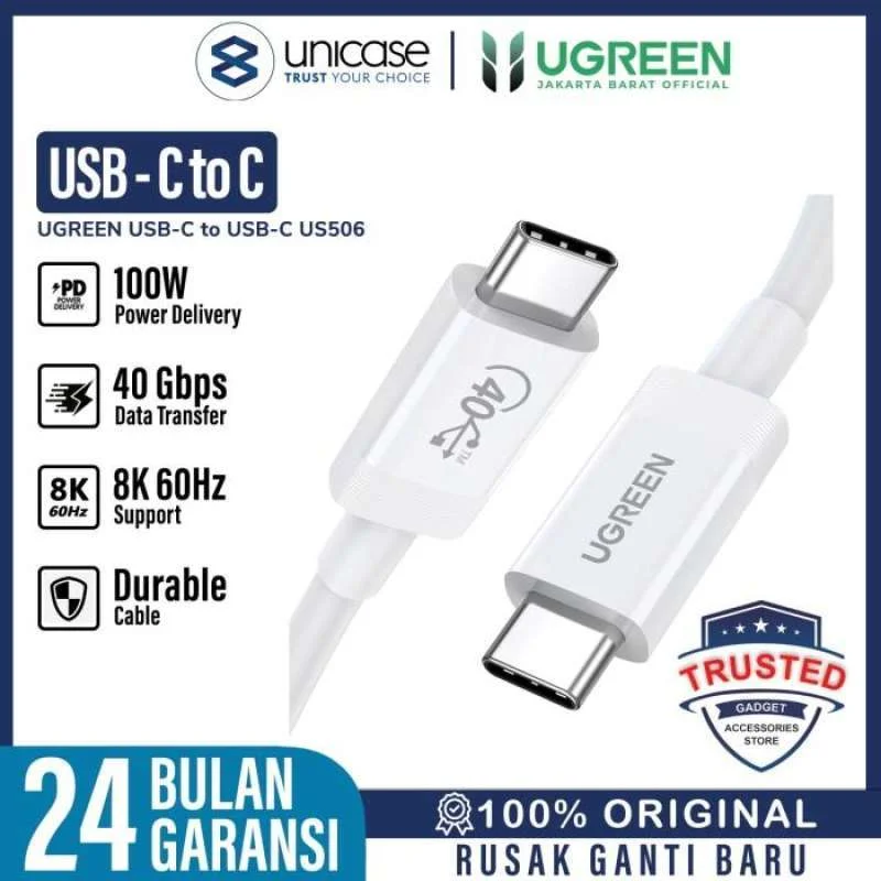 Cable Data USB C UGREEN USB4 PD 100W 5A 40Gbps 8K Fast Charging Kabel
