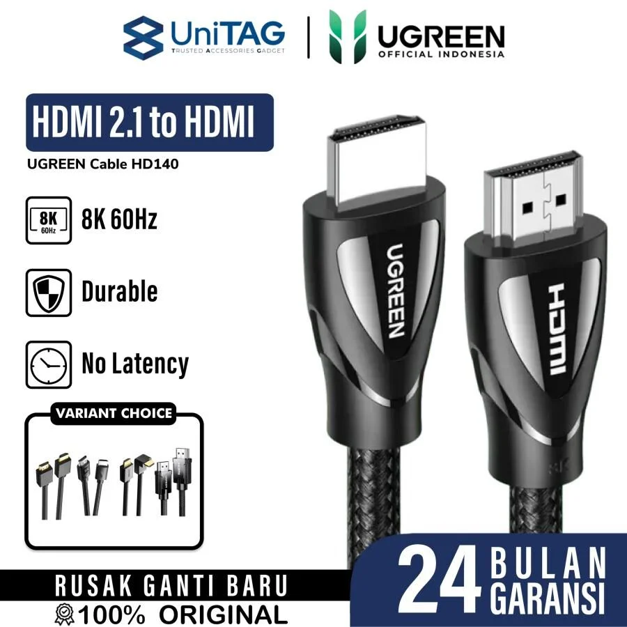 UGREEN Kabel Display HDMI to HDMI 2.1 8K Braided 5m - Black HD140 80405-1