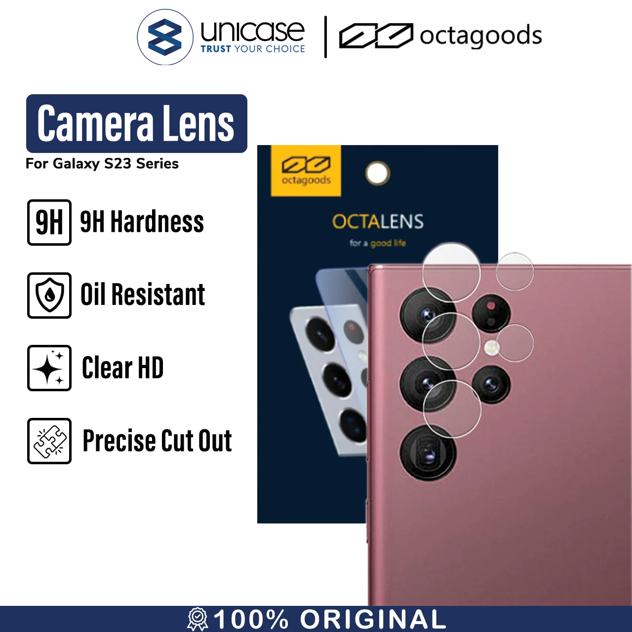 Camera Lens Glass Samsung Galaxy S23 Ultra Plus OctaGoods Protector