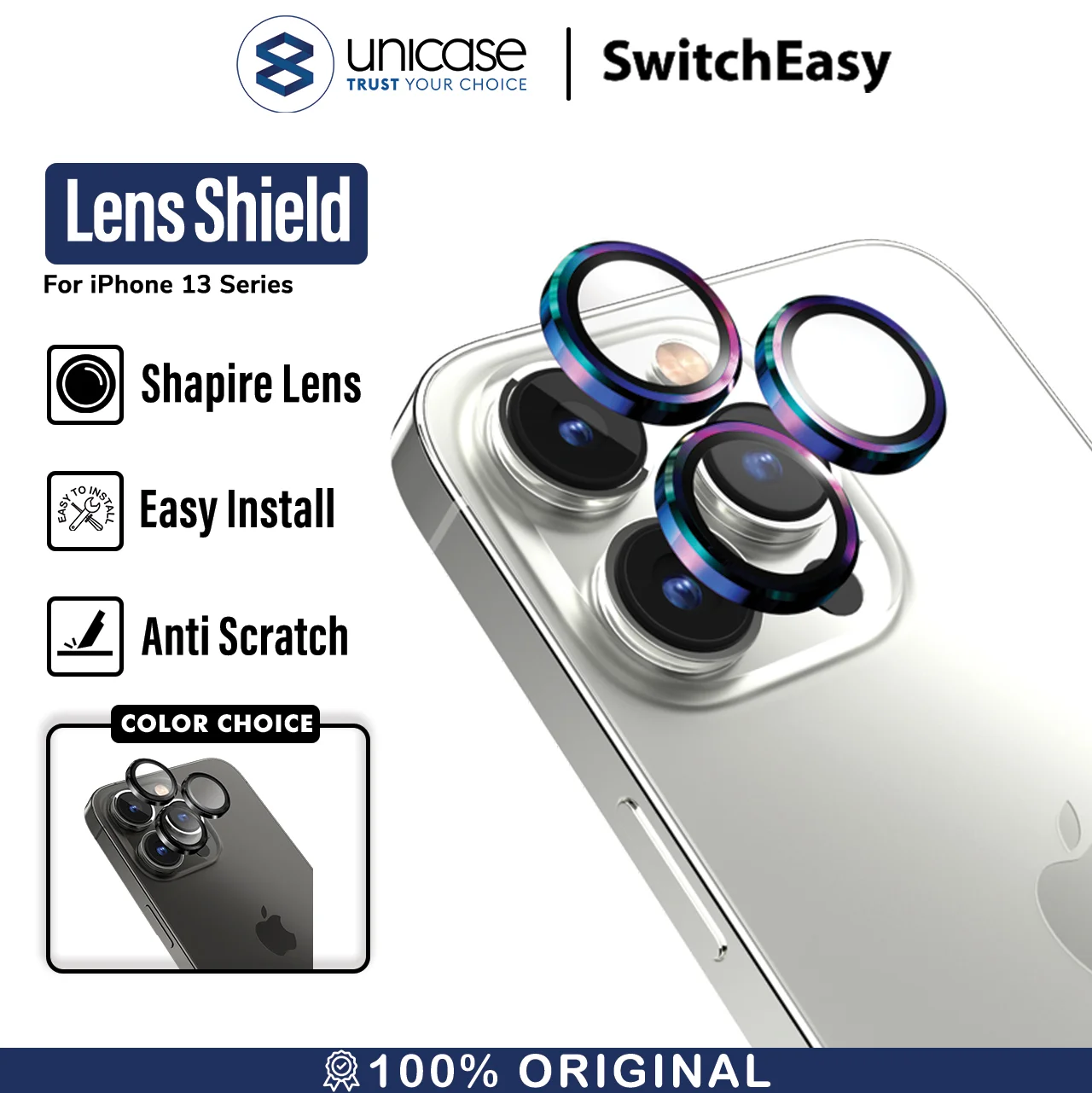 Camera Lens iPhone 13 Pro Max Mini SwitchEasy LenShield S Sapphire