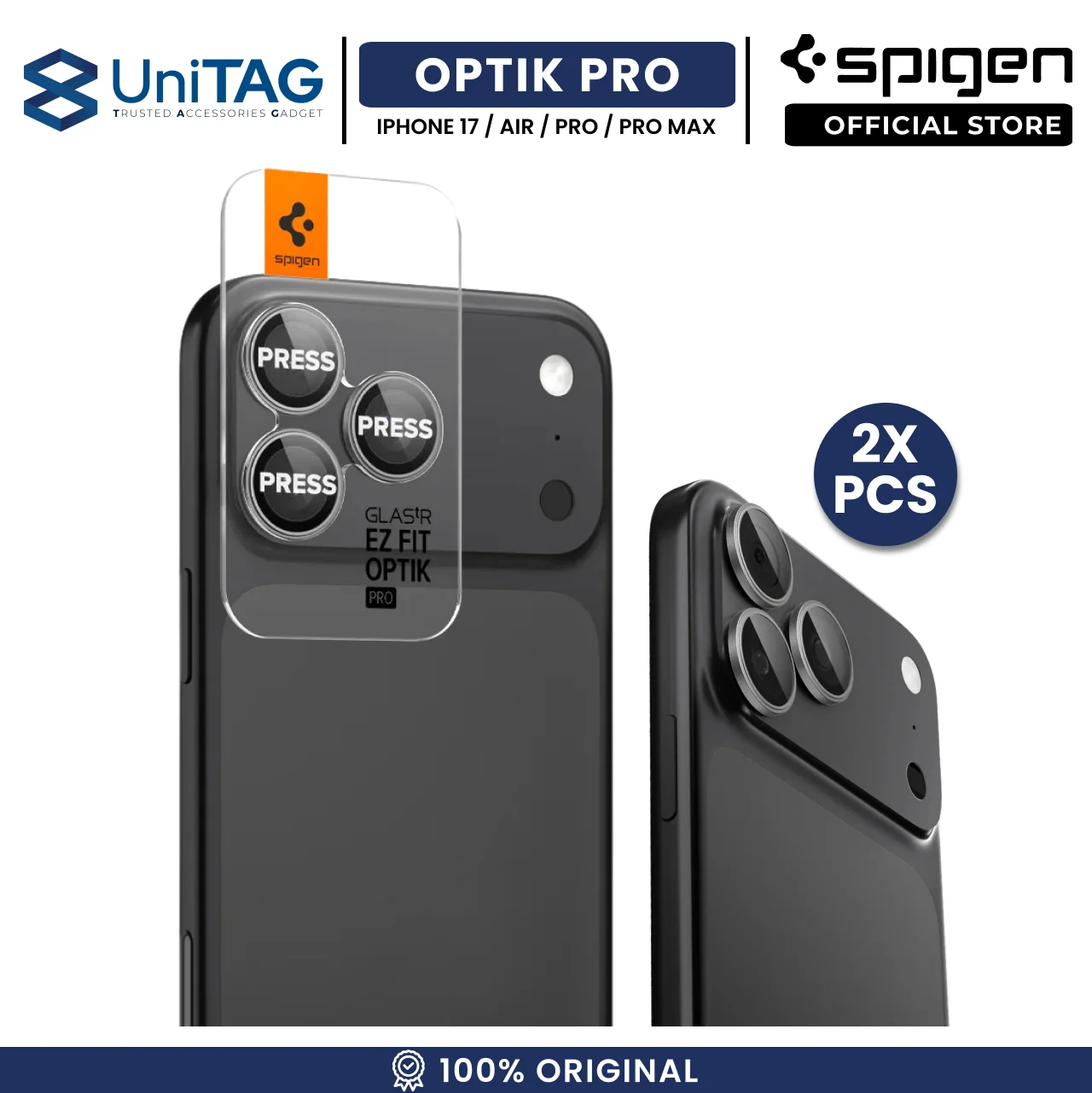Camera Lens Protector for iPhone 17 Air Pro Max Spigen GlastR EZFit Optik Pro Anti Gores Scratch Ring Cover