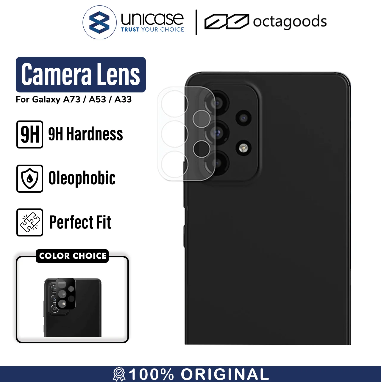 Camera Lens Protector Samsung Galaxy A73/A53/A33 Octagoods Clear Glass