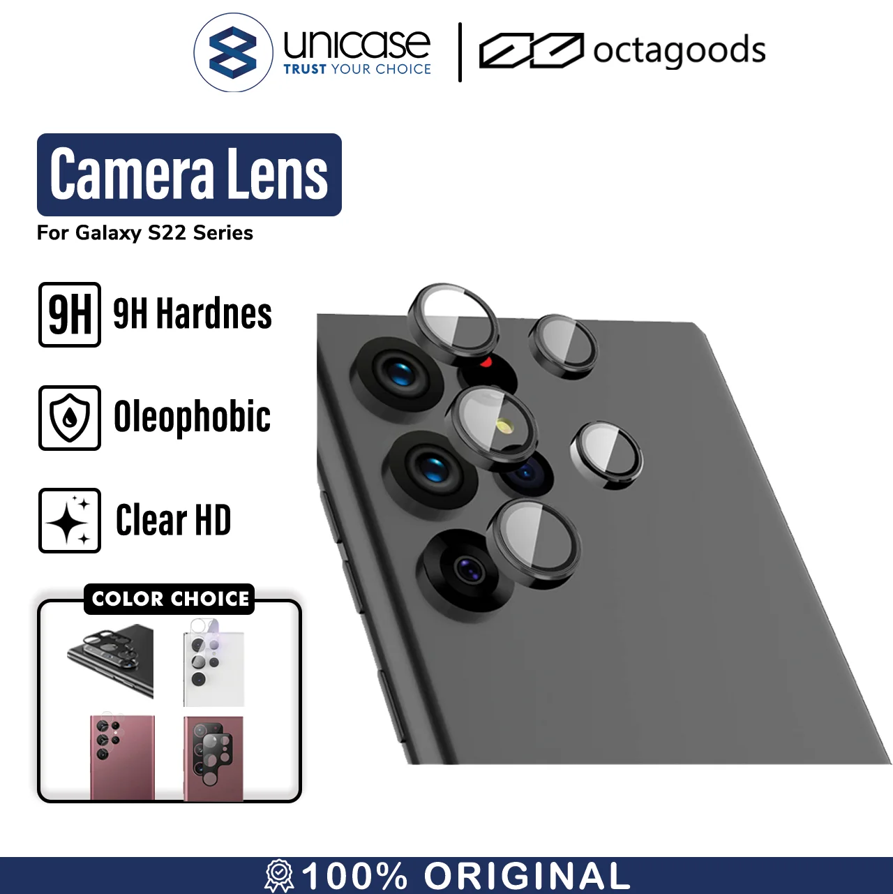 Camera Lens Tempered Glass Samsung Galaxy S22 Ultra Plus 5G OctaGoods