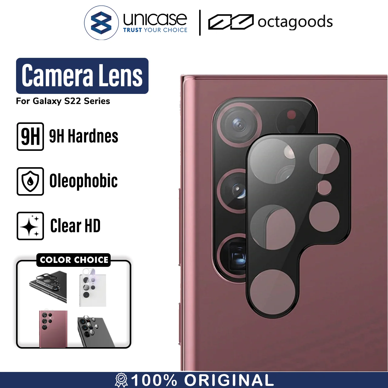 Camera Lens Tempered Glass Samsung Galaxy S22 Ultra Plus 5G OctaGoods