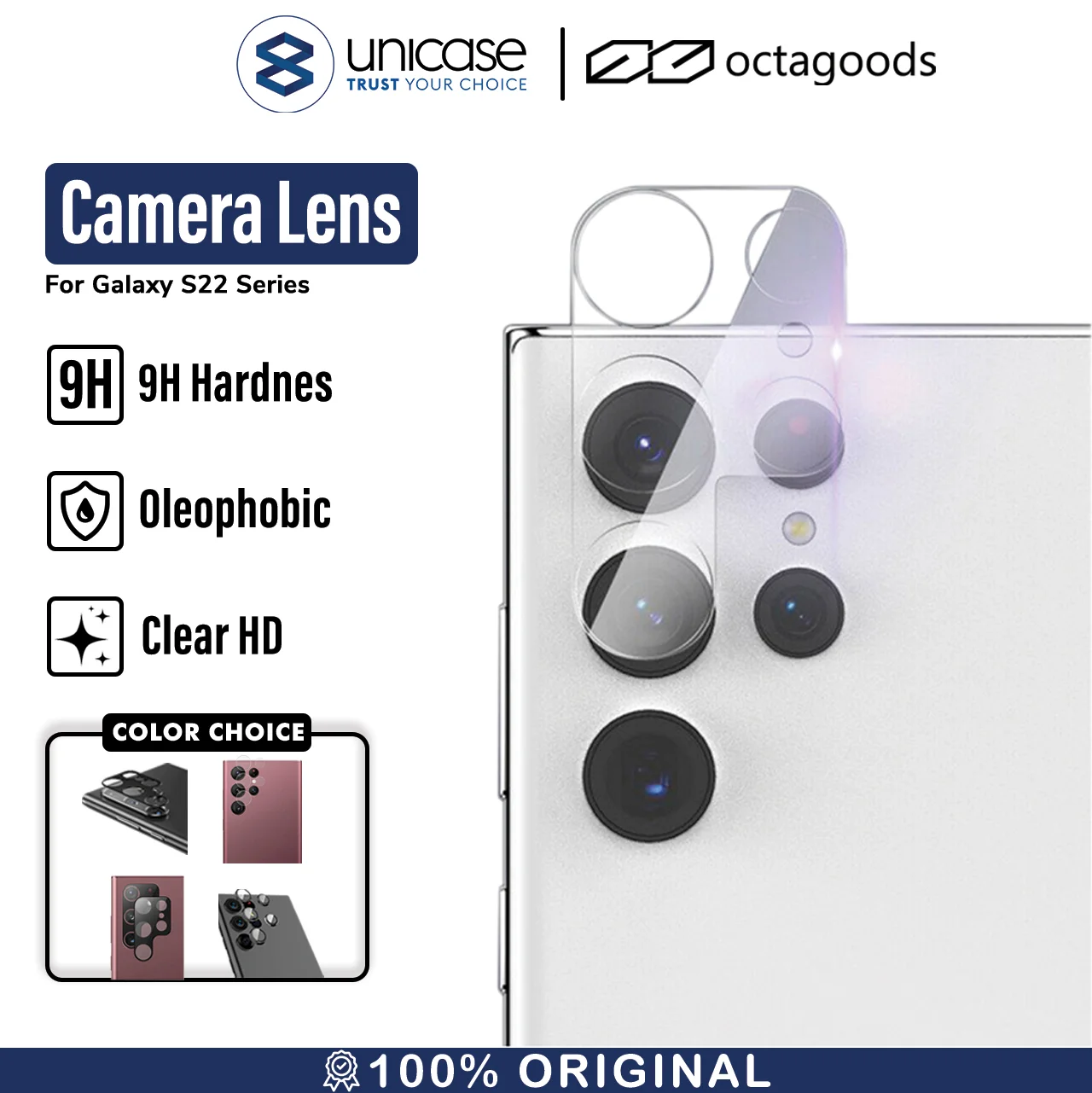 Camera Lens Tempered Glass Samsung Galaxy S22 Ultra Plus 5G OctaGoods