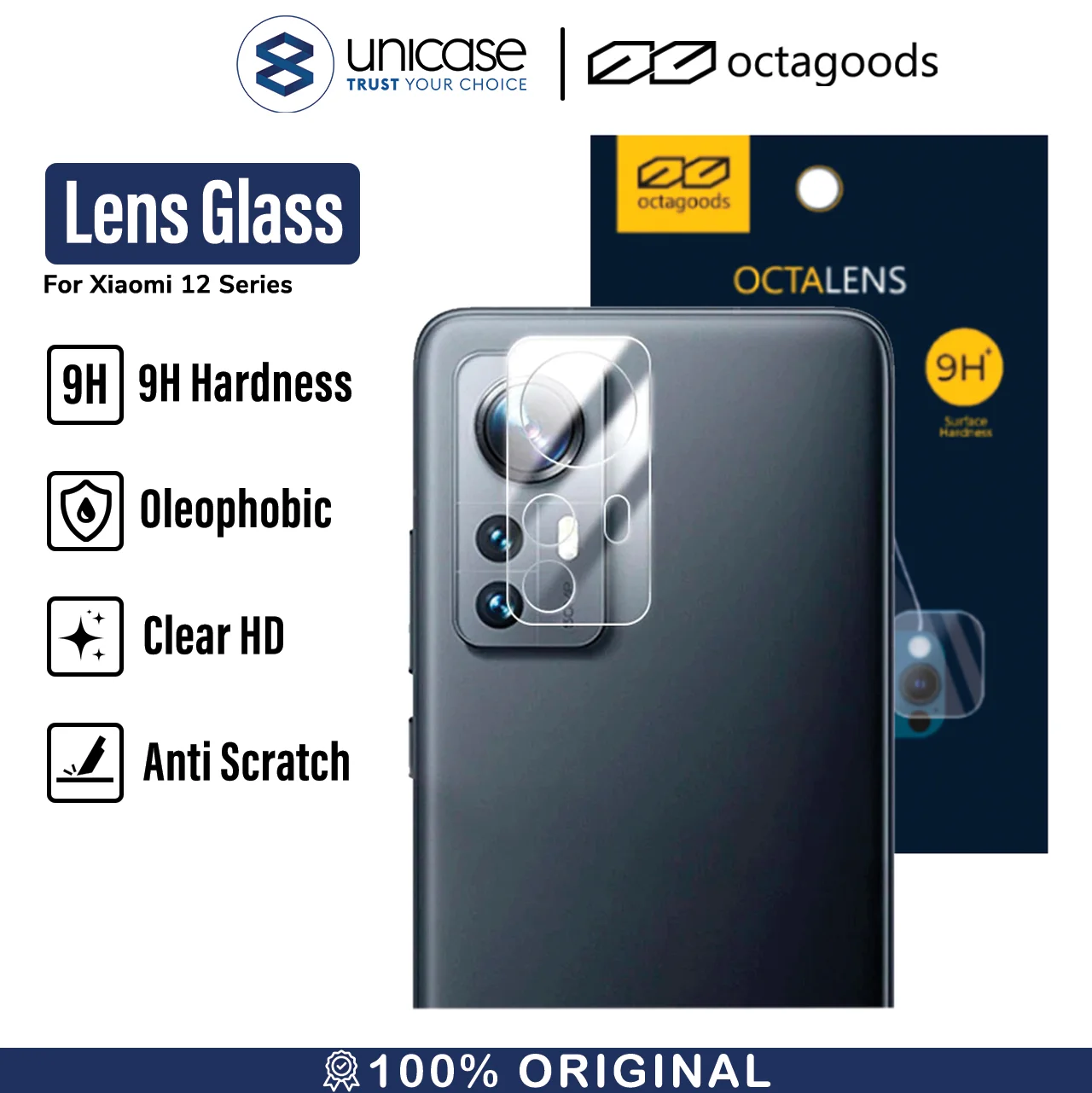 Camera Lens Tempered Glass Xiaomi 12/12x/12 Pro 5G OctaGoods Clear