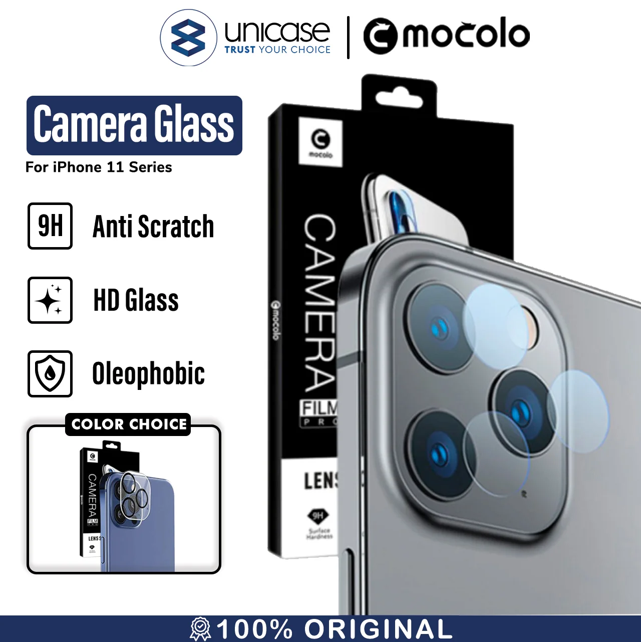 Camera Tempered Glass iPhone 11 / Pro / Pro Max Mocolo Lens Protector