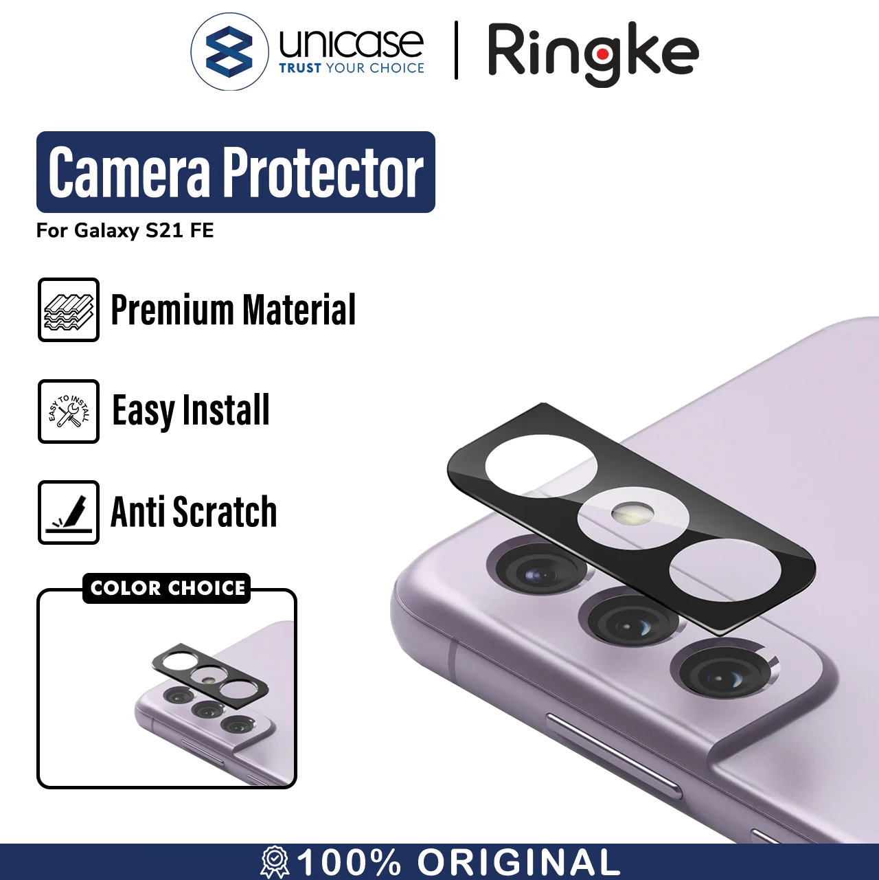 Camera Tempered Glass Samsung Galaxy S21 FE Ringke ID Camera Protector