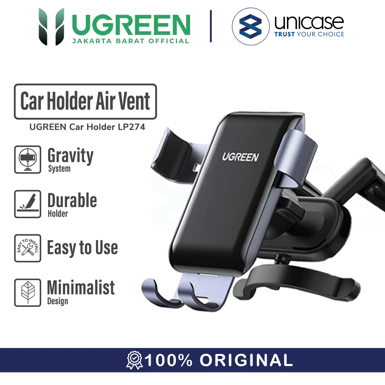 Car Holder Air Vent Universal UGREEN Gravity Stand / Dudukan Handphone