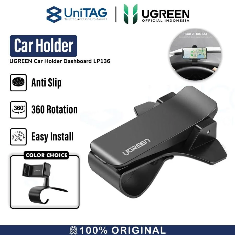 Car Holder Dashboard Clip / 360 UGREEN Stand / Dudukan Handphone
