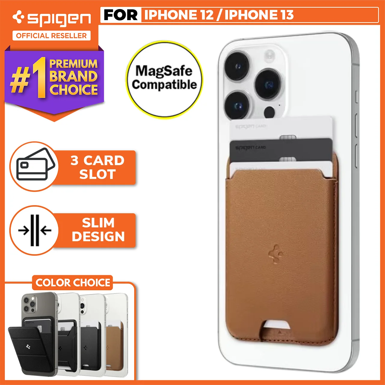 Card Holder Stand Spigen Universal Card Wallet Smart Fold Dompet Kulit