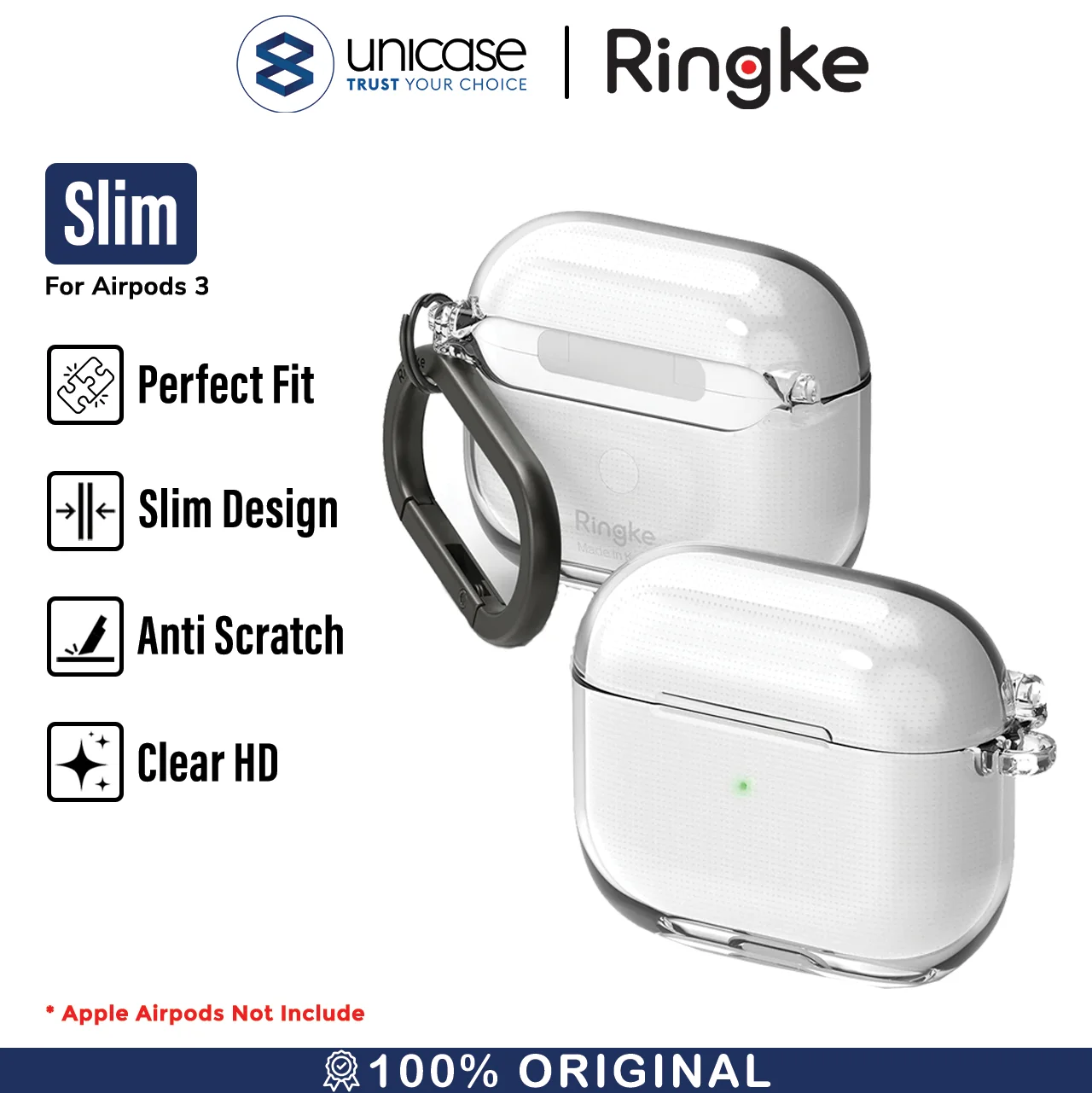 Case AirPods 3 Ringke Hinge Anti Crack Slim Clear Hardcase Casing