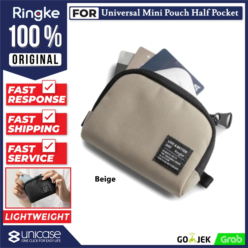 Case Airpods / Mini Pouch Cable Ringke Half Pocket Card Slot Nylon Bag