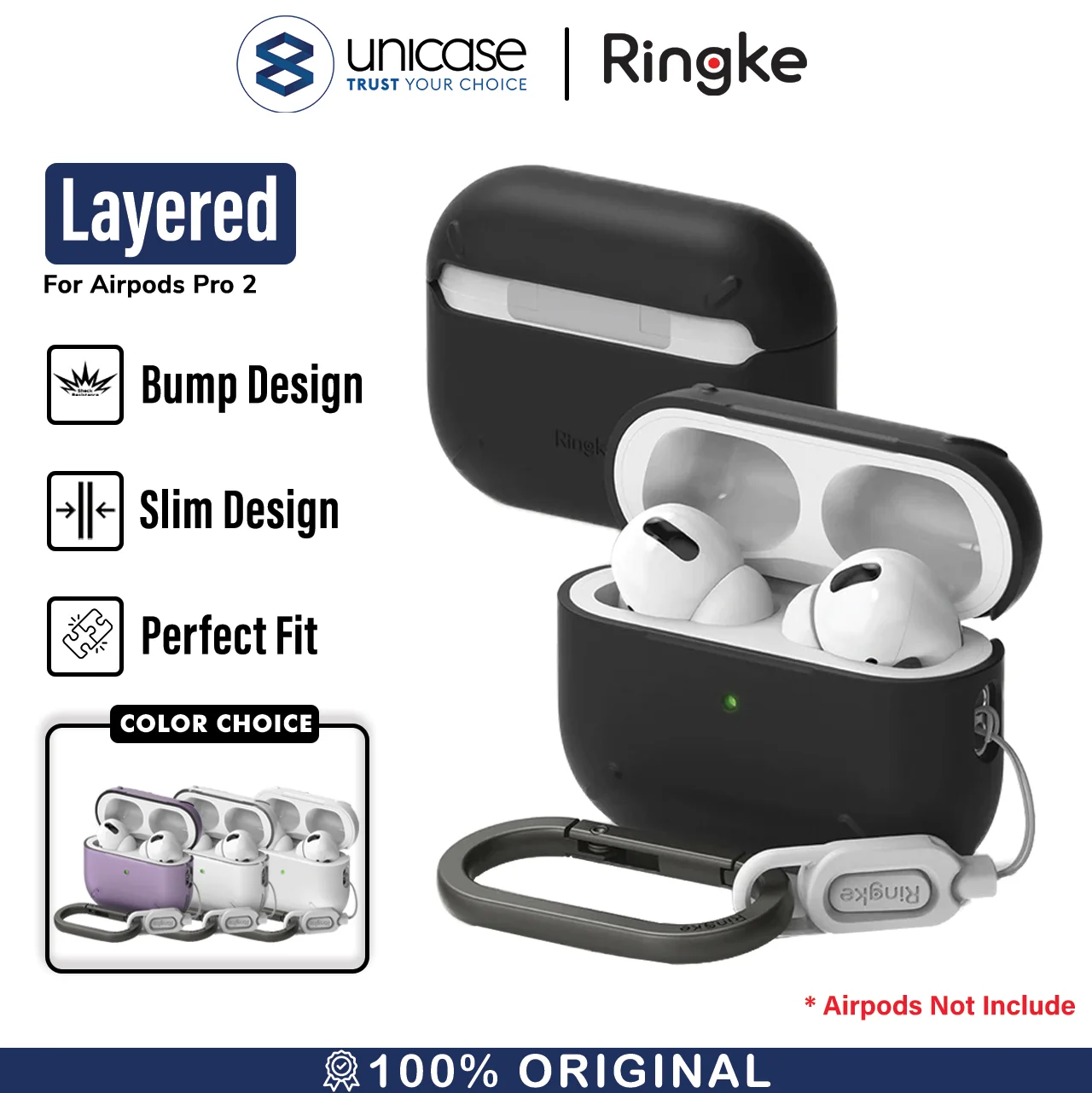 Case Airpods Pro 2 Ringke Layered Hook Hardcase PC Slim Cover Casing