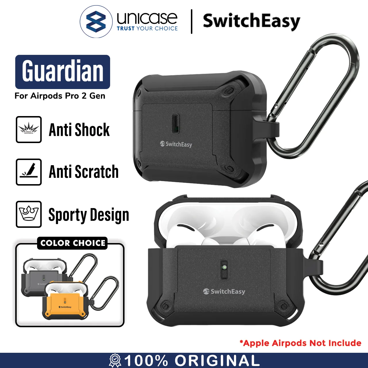 Case Airpods Pro 2 SwitchEasy Guardian Rugged Shockproof Cover Casing