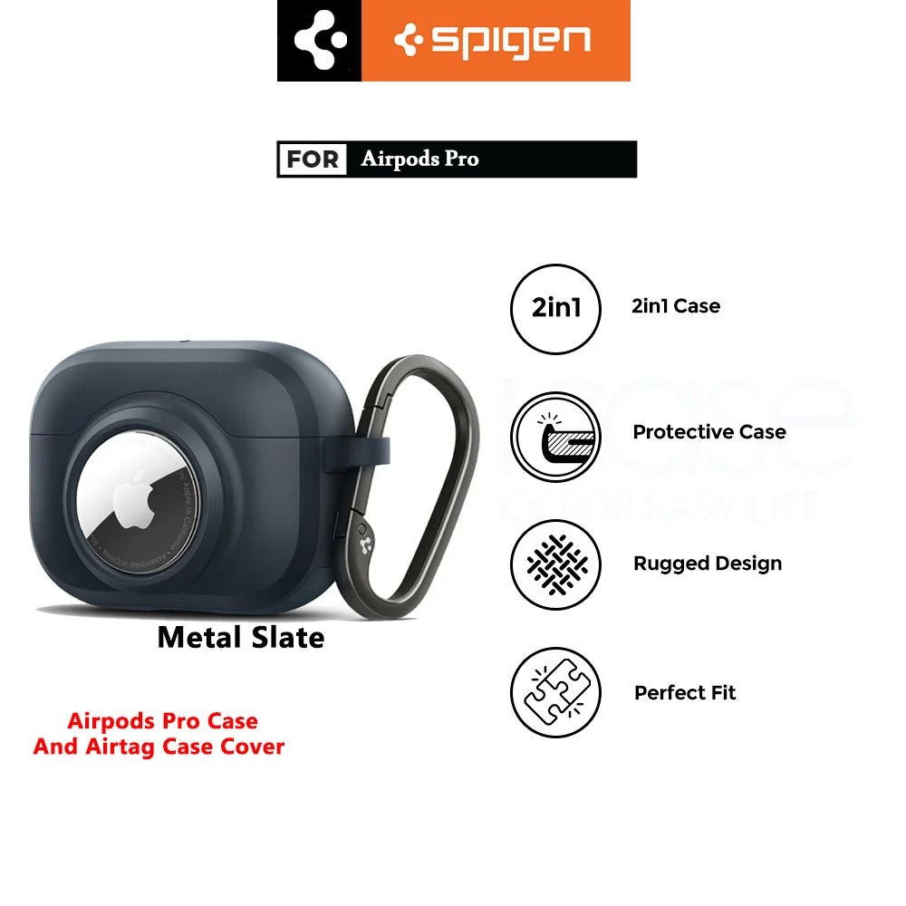 Case AirPods Pro /Airtag Spigen Tag Armor Duo Protective 2 in 1 Casing