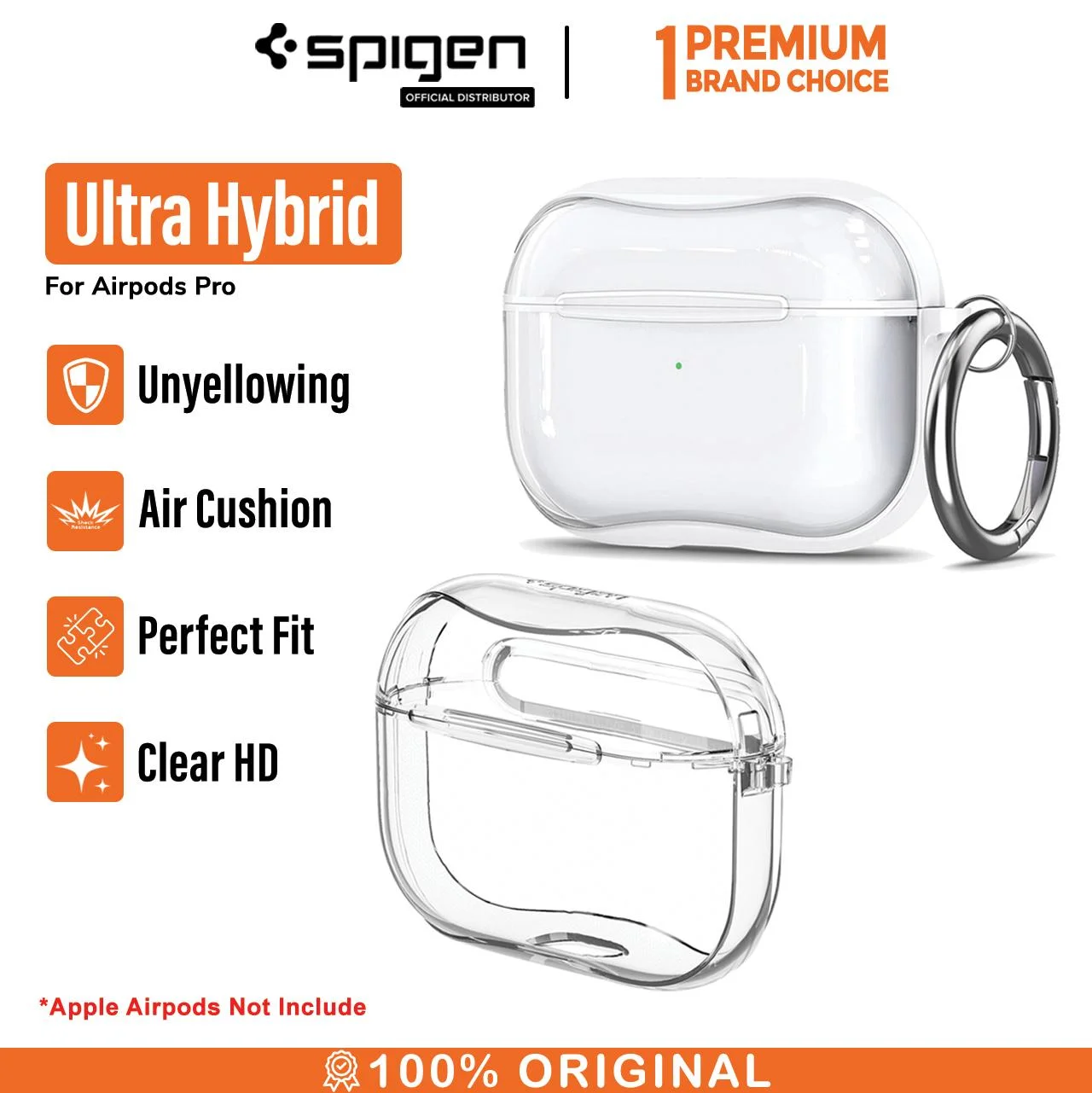 Case Airpods Pro Spigen Ultra Hybrid Anti Crack Hardcase Slim Casing