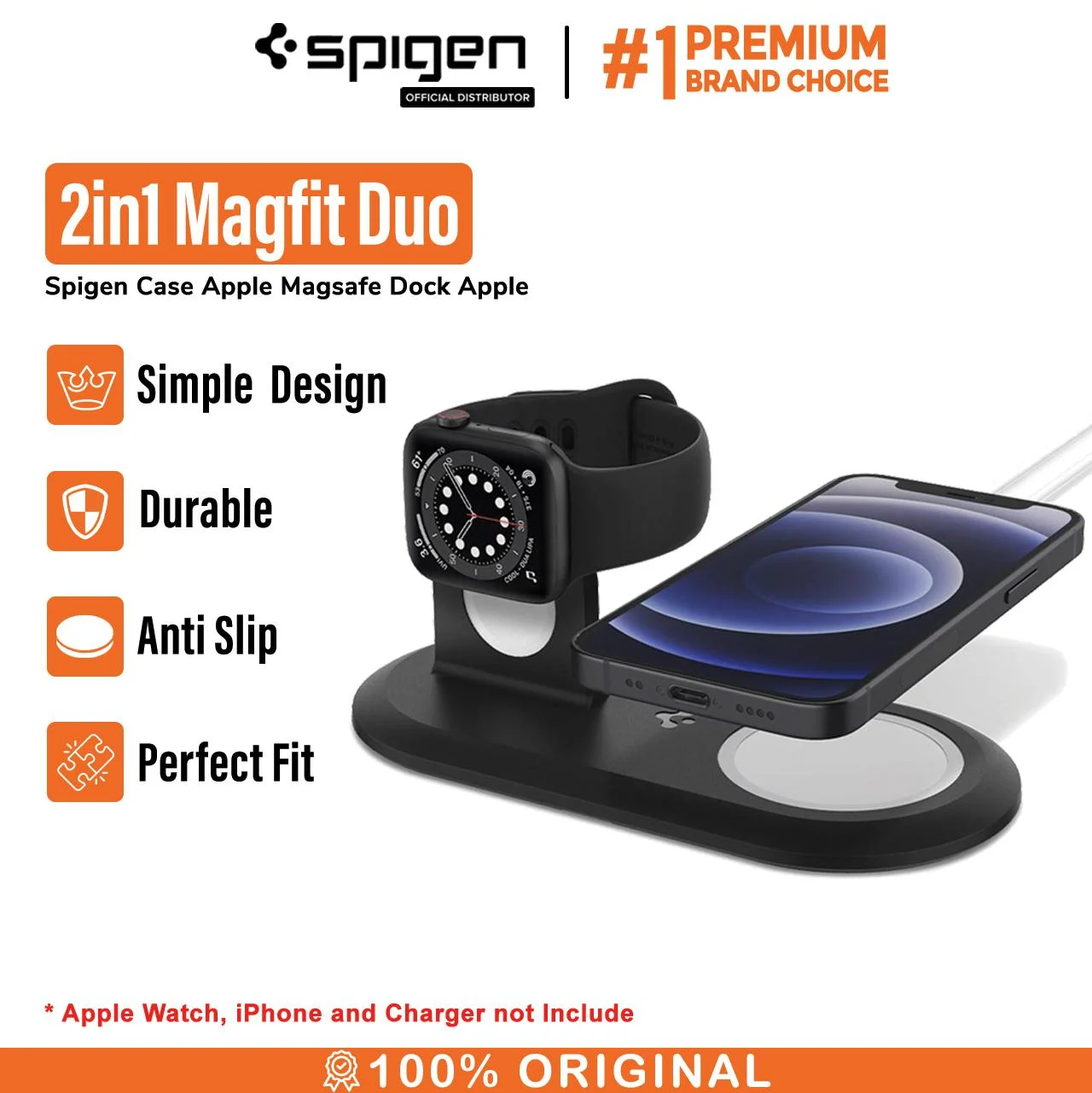 Case Apple Magsafe Dock Apple Watch Spigen Stand 2 in 1 Mag Fit Duo