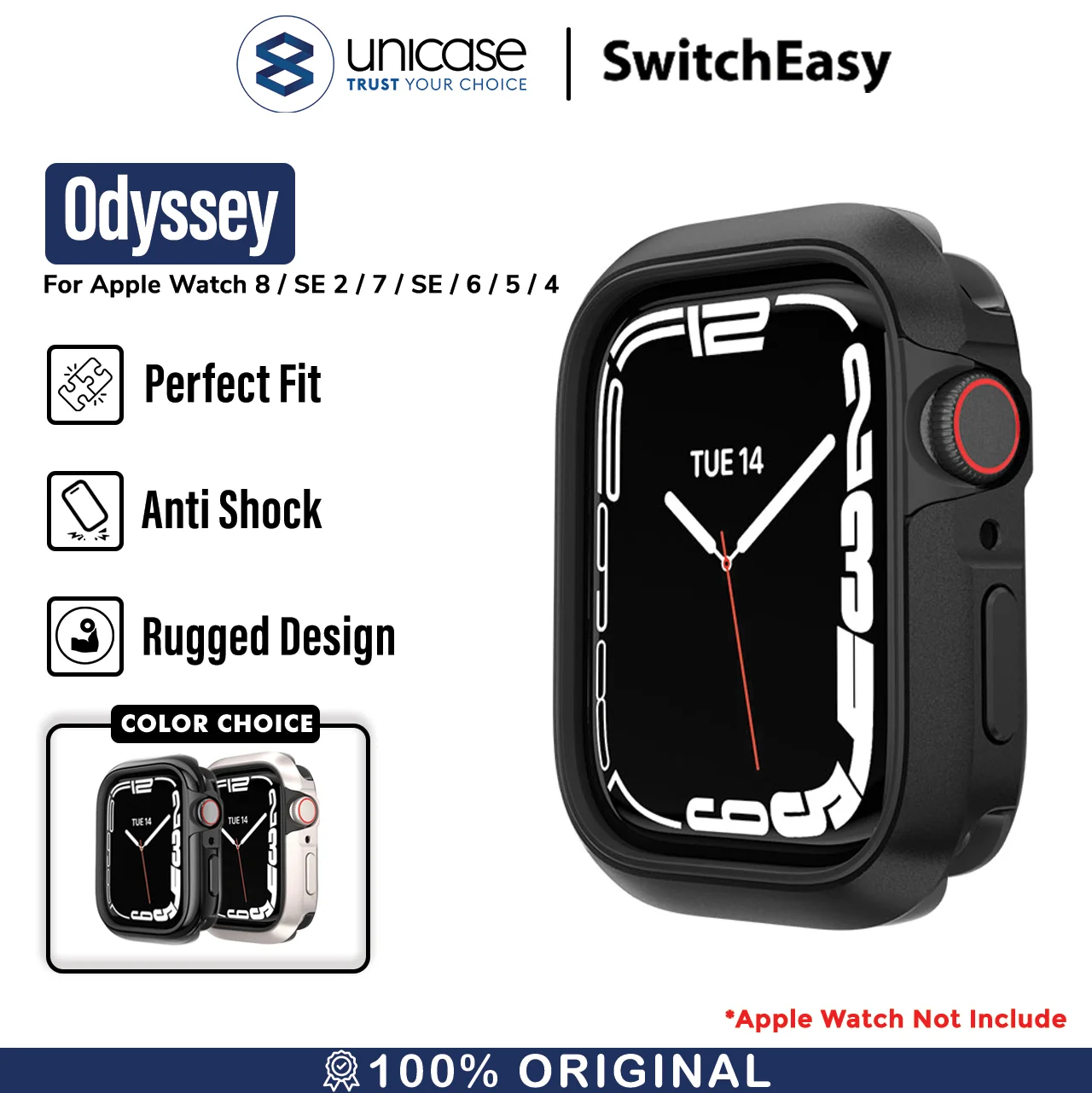 Case Apple Watch 8/7/SE 2 45/44/41/40mm SwitchEasy Odyssey Slim Casing