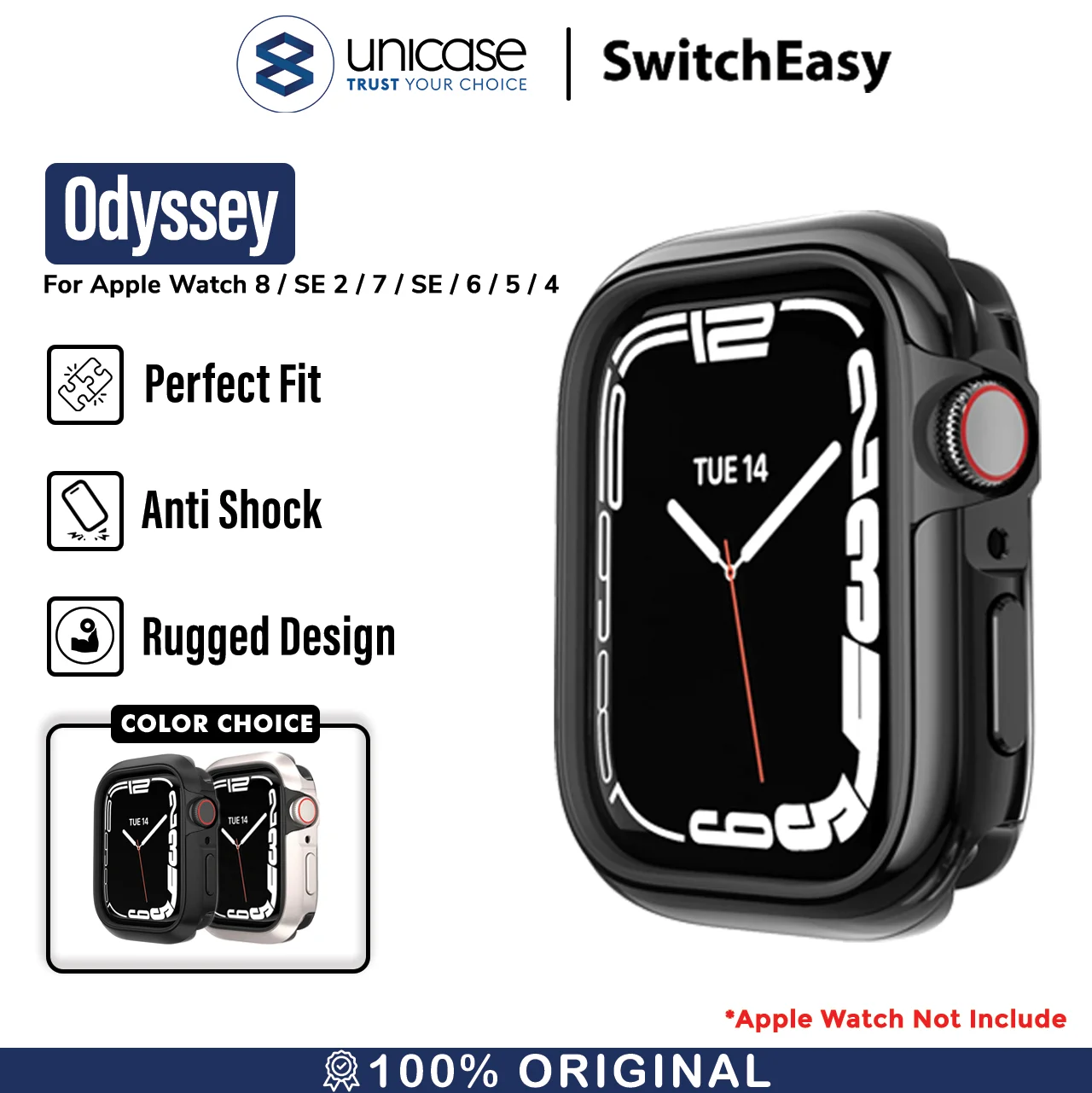 Case Apple Watch 8/7/SE 2 45/44/41/40mm SwitchEasy Odyssey Slim Casing