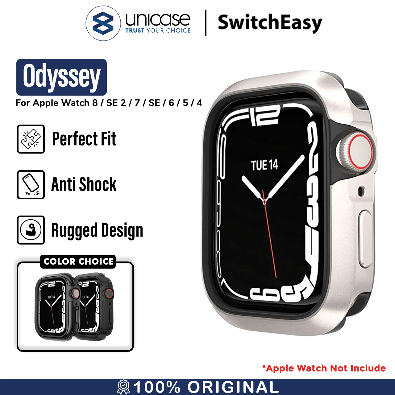 Case Apple Watch 8/7/SE 2 45/44/41/40mm SwitchEasy Odyssey Slim Casing