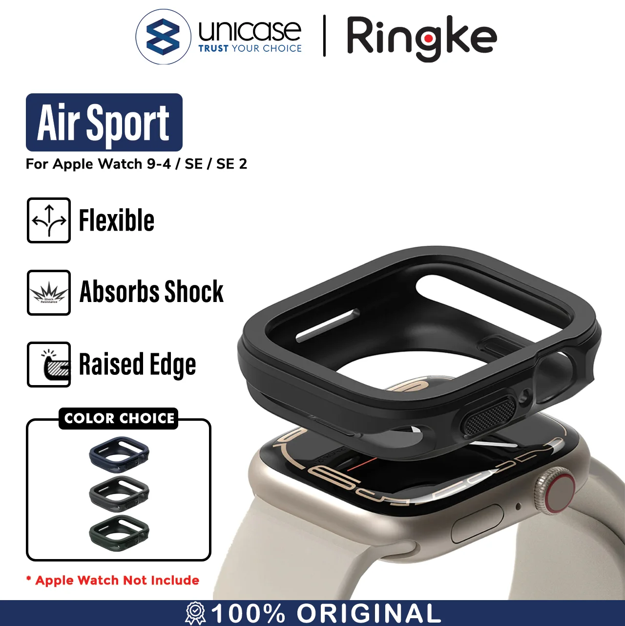 Case Apple Watch 9/8/7/SE 2 45/44/41/40mm Ringke Air Sport Soft Casing