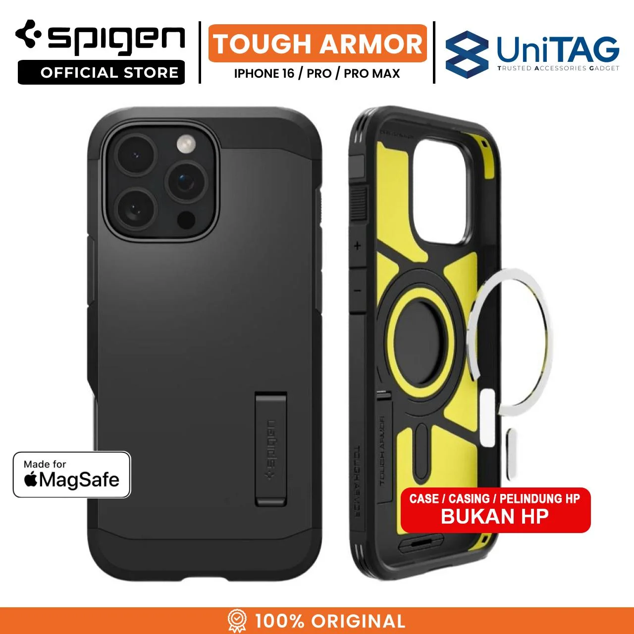 Case For iPhone 16 Series Pro Max Plus Spigen Tough Armor MagSafe Kickstand HardCase Anti Shock Casing
