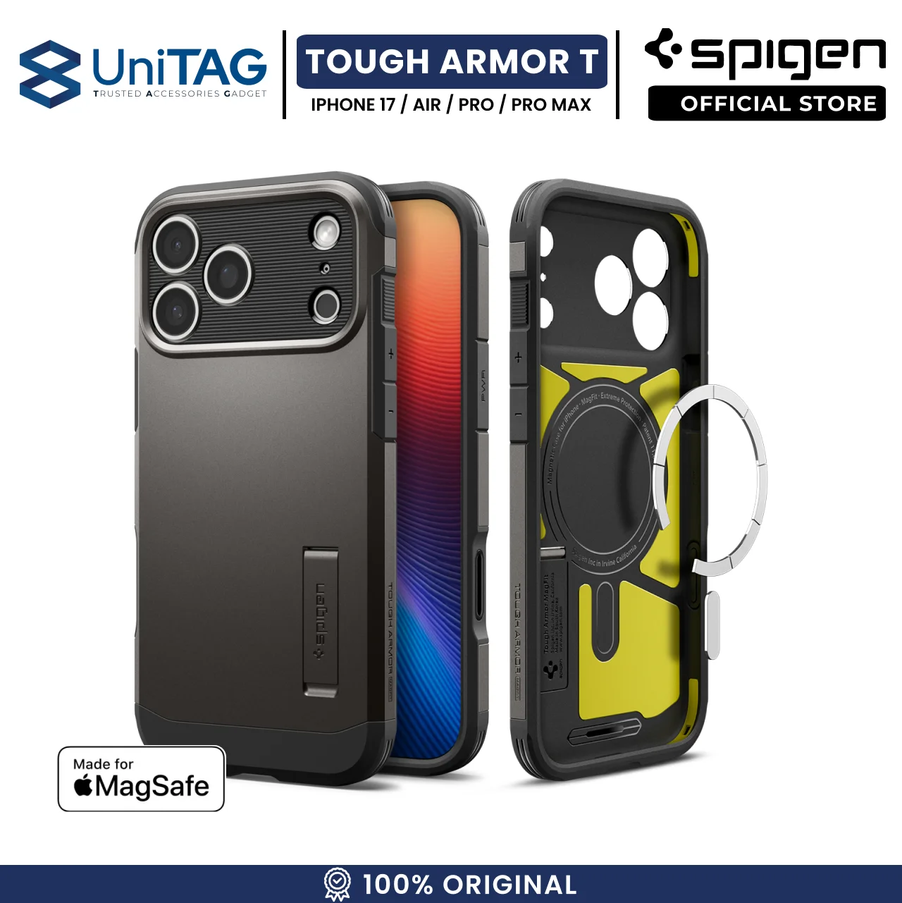 Case For iPhone 17 Series Pro Max Spigen Tough Armor T MagFit MagSafe Kickstand Hardcase Anti Shock Casing