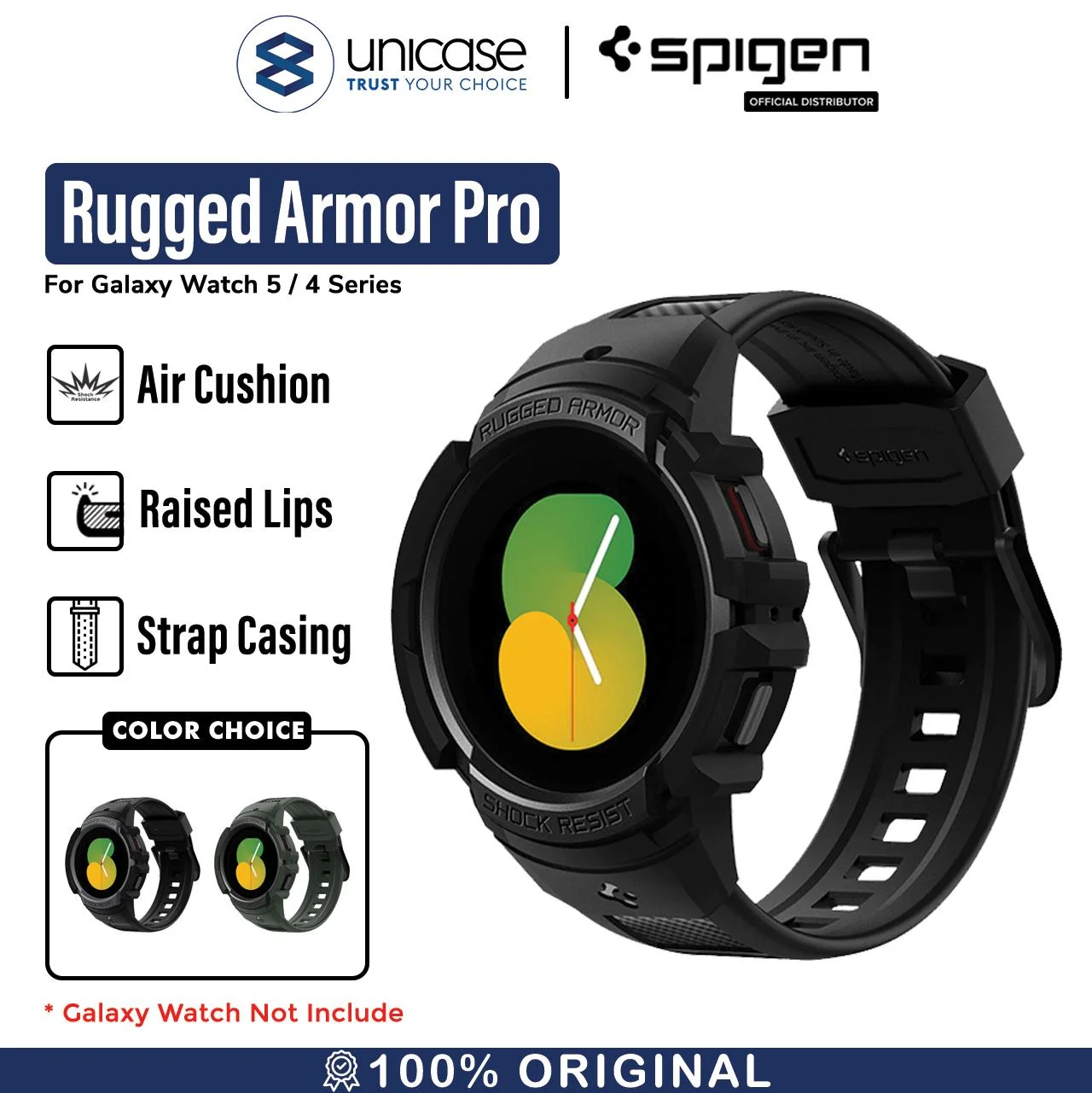 Case Galaxy Watch 5 Pro/4 40/44/45mm Spigen Rugged Armor Pro Casing