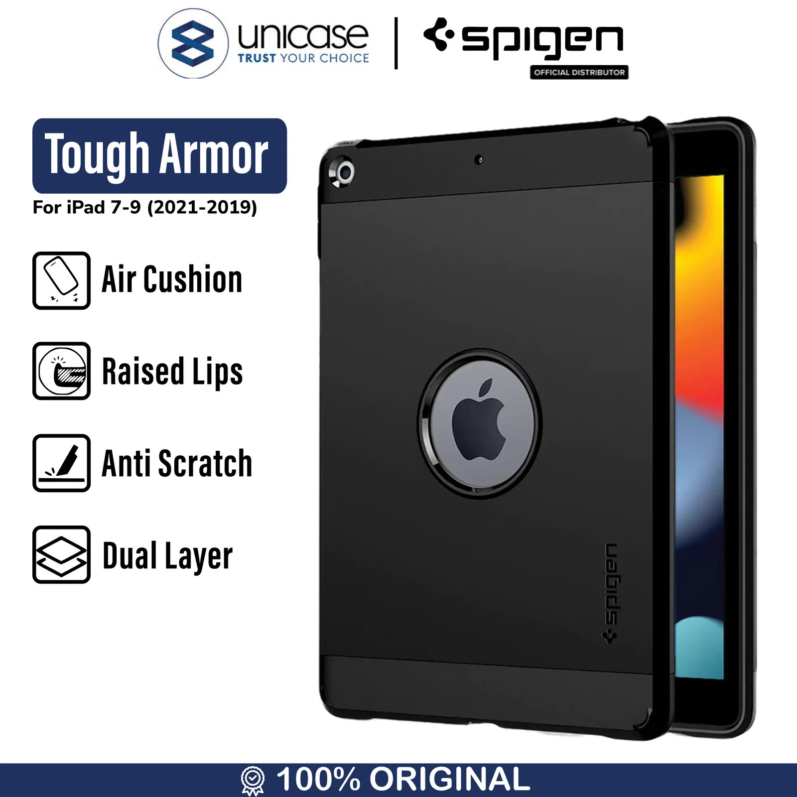 Case iPad 9 / 8 / 7 10.2 (2021/2019) Spigen Tough Armor Protective Casing