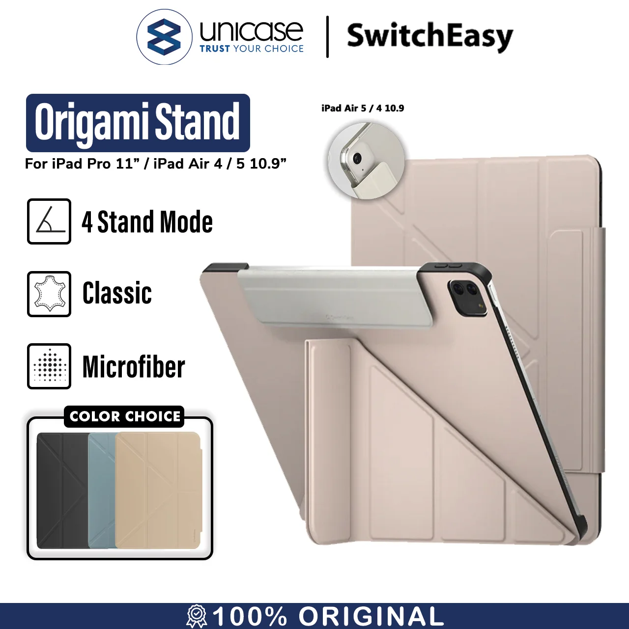Case iPad Air 4/5 10.9 2022 Pro 11 SwitchEasy Origami Stand Flip Cover