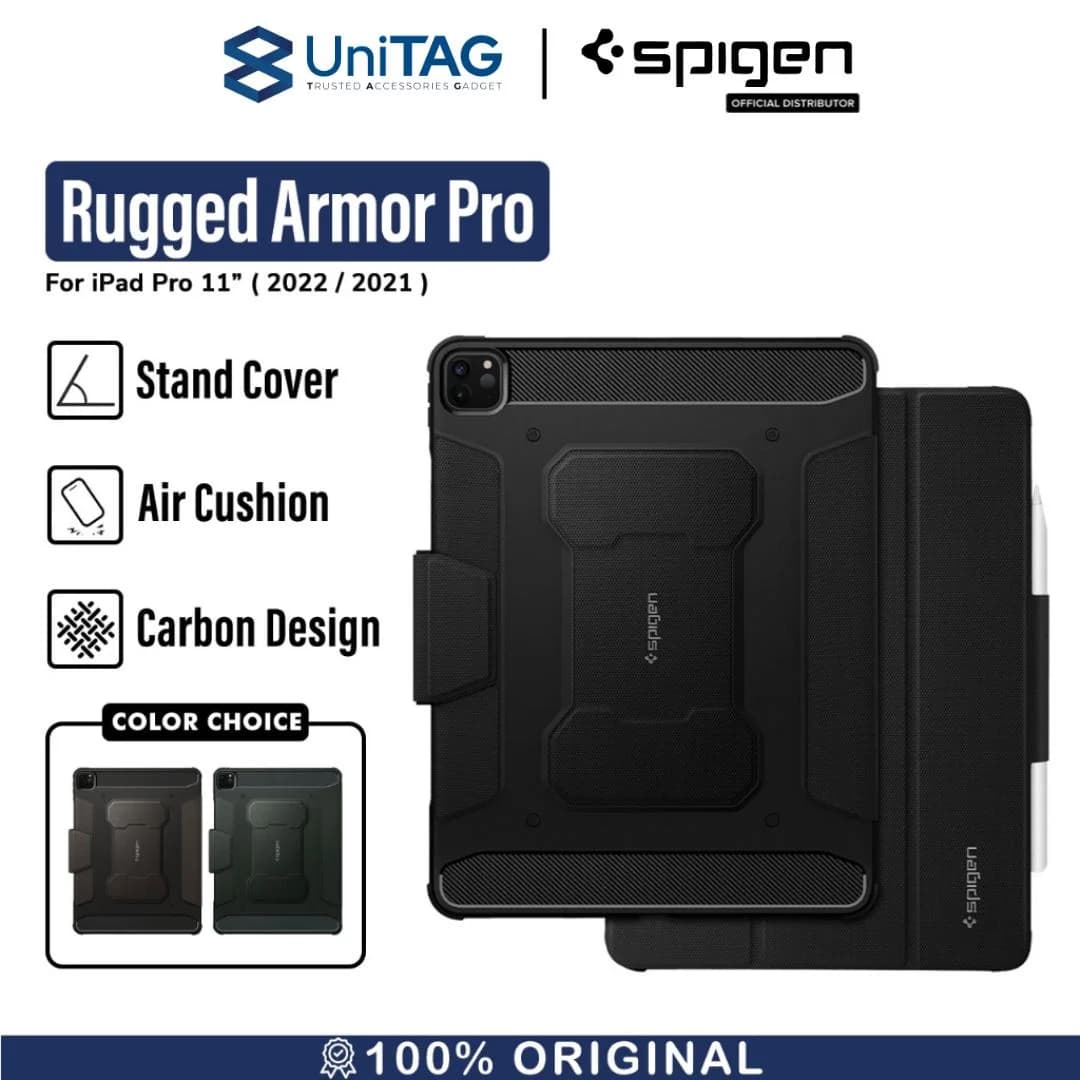 Case iPad Pro 11 (2022/2021/2020) Spigen Rugged Armor Pro Stand Cover