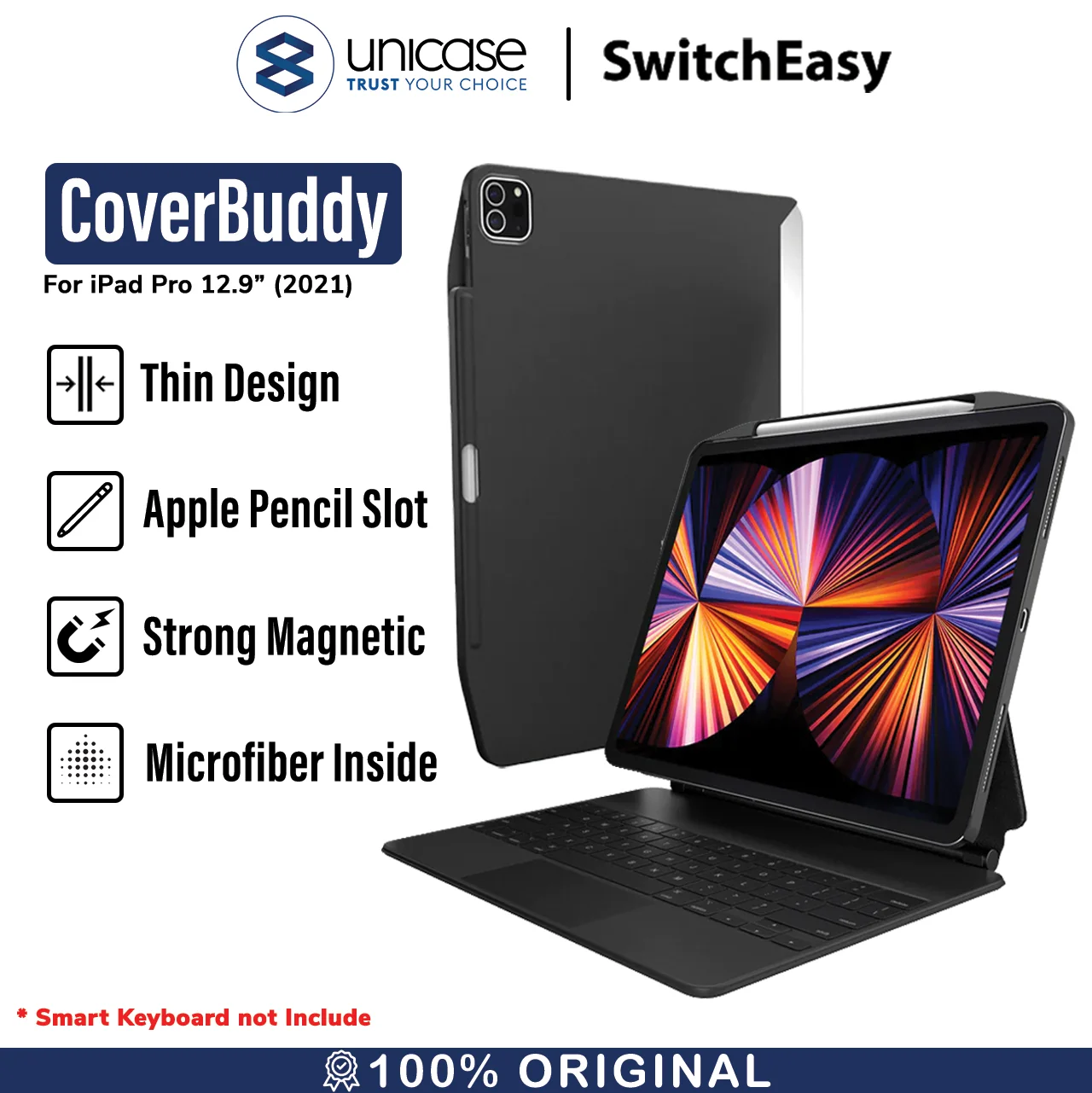 Case iPad Pro 12.9 (2021) SwitchEasy CoverBuddy Hardcase Flip Cover