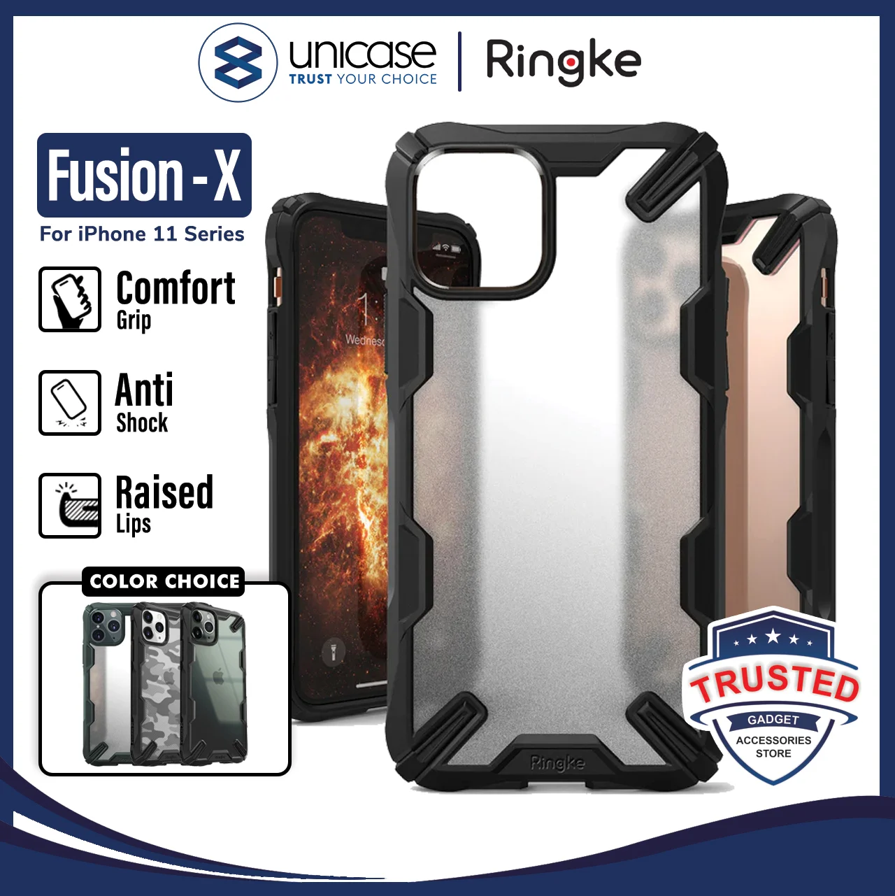 Case iPhone 11 Pro Max / 11 / XS Max / XR Ringke Fusion X Anti Crack Casing