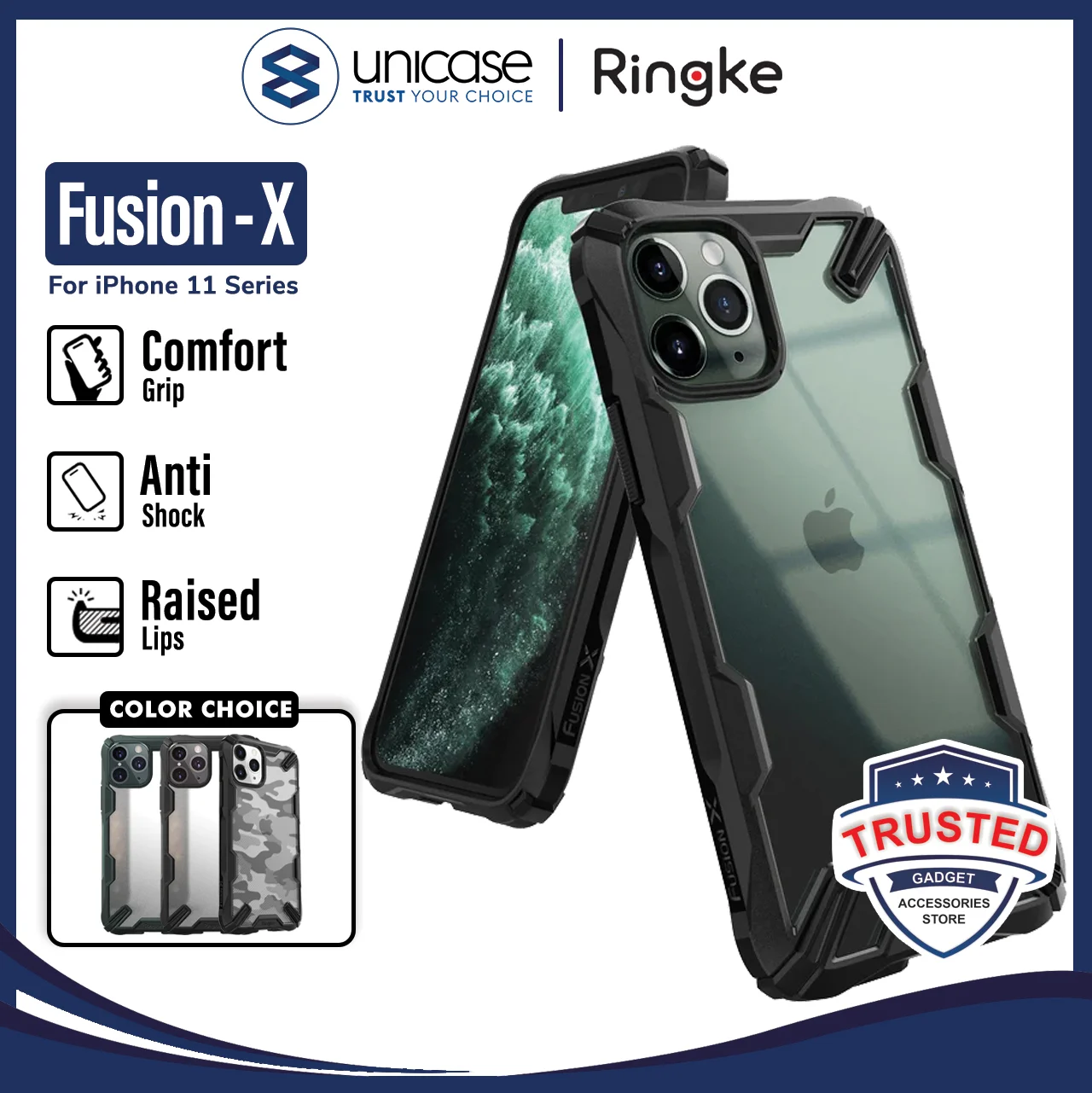 Case iPhone 11 Pro Max / 11 / XS Max / XR Ringke Fusion X Anti Crack Casing